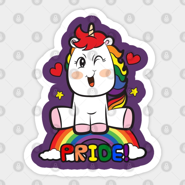 LGBTQ Pride Over the Rainbow Unicorn Equality Gift Sticker by creative
